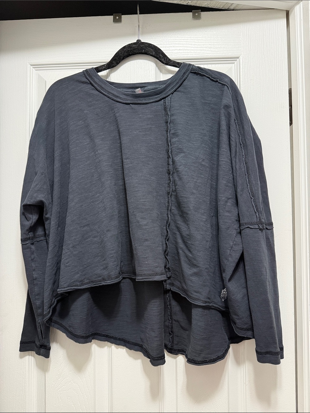FP Movement Free People Never Better Washed Black Long sleeve shirt, small